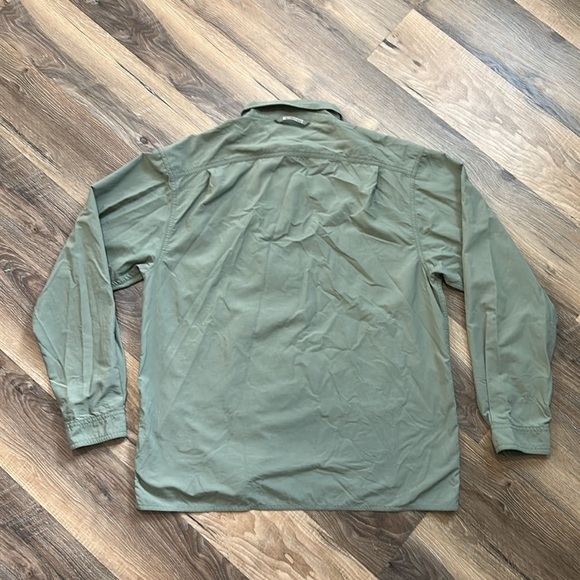 ExOfficio Shirt Mens Medium Green Long Sleeve Button Up Fishing Outdoor Pockets - Picture 9 of 15